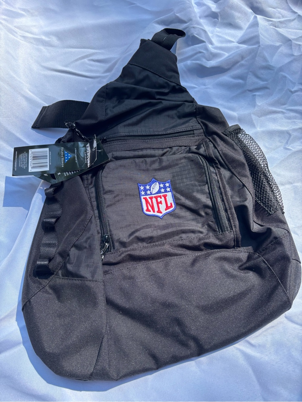 NFL Black Sling Bag with Embroidered Logo